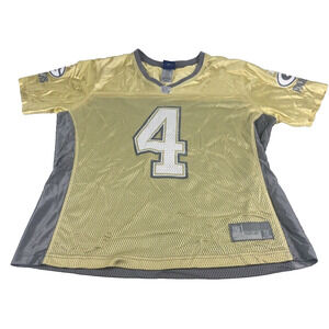 NFL Green‎ Bay Packers Reebok Brett Favre Womens XL Canola Sparkled Jersey Vtg